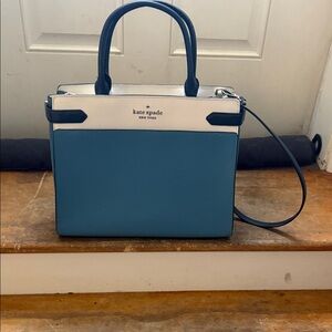Kate Spade Teal and White Satchel